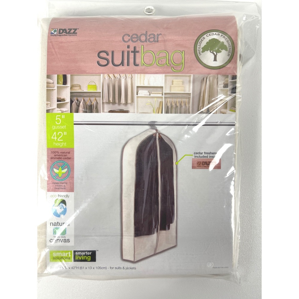 Dazz Cedar Zip Suit Bag Heavy Duty Canvas Gusseted Aromatic Storage Organizer